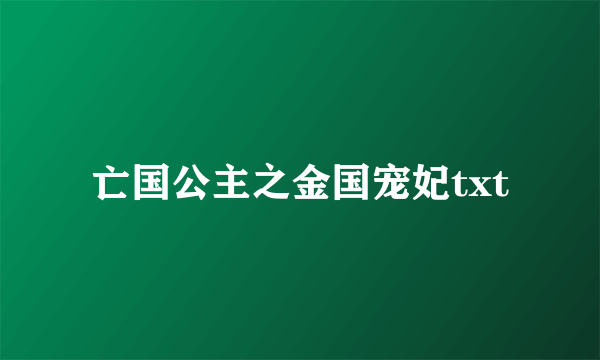 亡国公主之金国宠妃txt