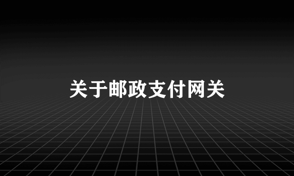 关于邮政支付网关