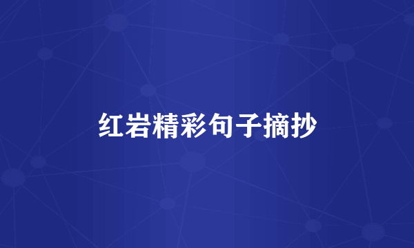 红岩精彩句子摘抄