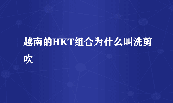 越南的HKT组合为什么叫洗剪吹