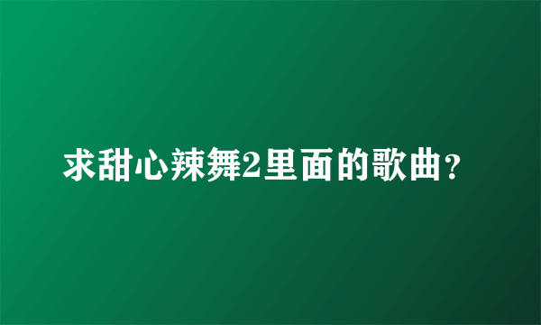 求甜心辣舞2里面的歌曲？