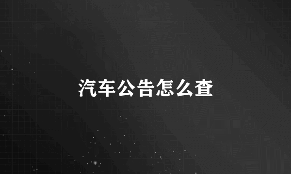 汽车公告怎么查