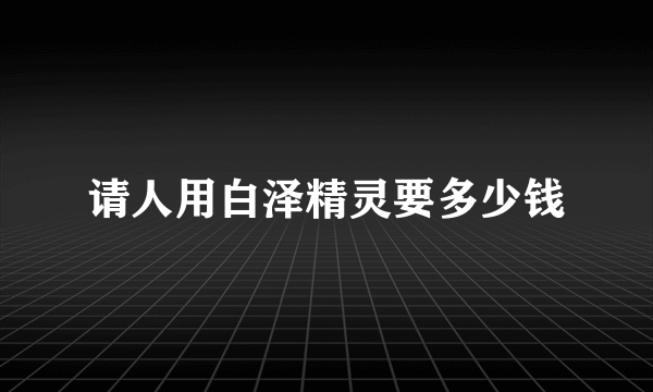 请人用白泽精灵要多少钱