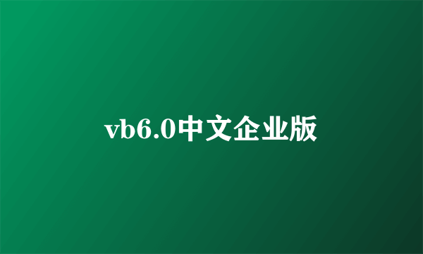 vb6.0中文企业版