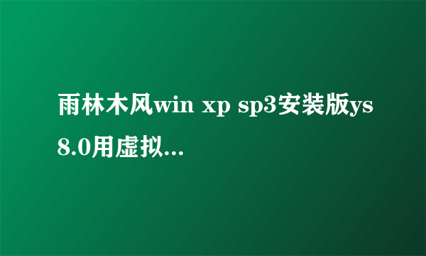 雨林木风win xp sp3安装版ys8.0用虚拟光驱安装