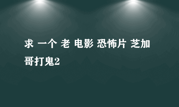 求 一个 老 电影 恐怖片 芝加哥打鬼2