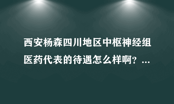 西安杨森四川地区中枢神经组医药代表的待遇怎么样啊？最好能详细点，有追加分数的，我分很多的。