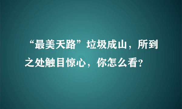 “最美天路”垃圾成山，所到之处触目惊心，你怎么看？