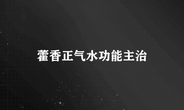 藿香正气水功能主治