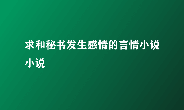 求和秘书发生感情的言情小说小说