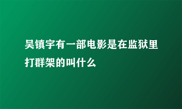 吴镇宇有一部电影是在监狱里打群架的叫什么