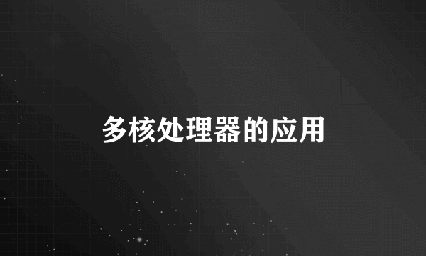 多核处理器的应用