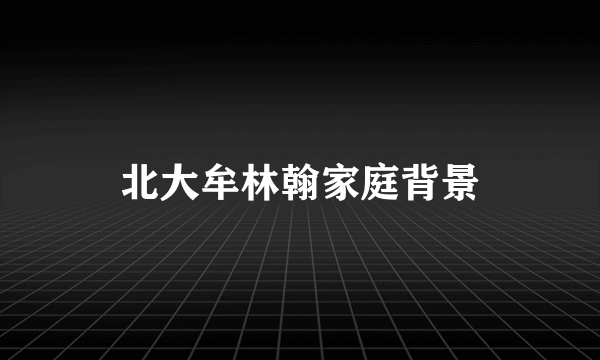 北大牟林翰家庭背景