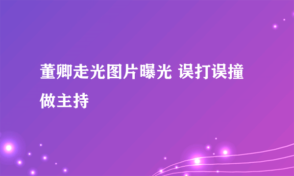 董卿走光图片曝光 误打误撞做主持