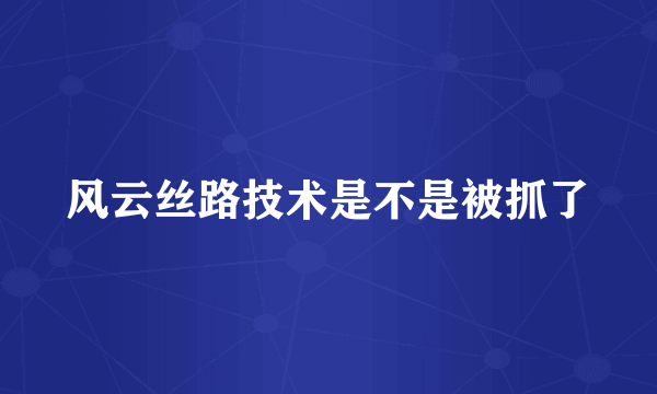风云丝路技术是不是被抓了