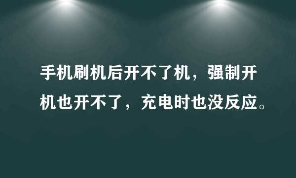 手机刷机后开不了机，强制开机也开不了，充电时也没反应。