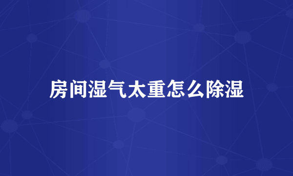 房间湿气太重怎么除湿