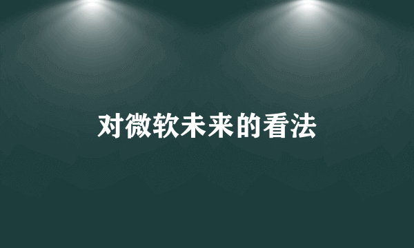 对微软未来的看法