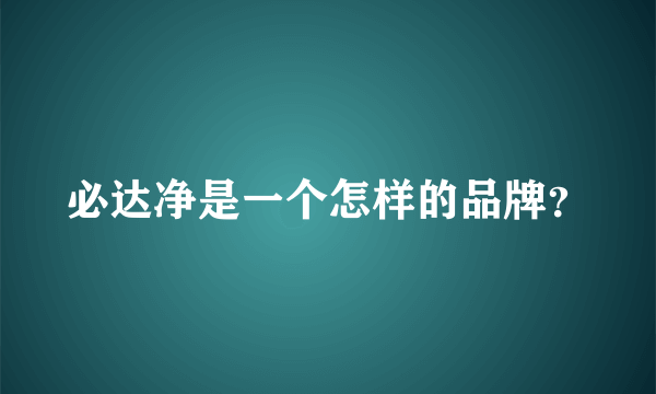 必达净是一个怎样的品牌？