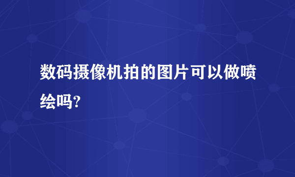 数码摄像机拍的图片可以做喷绘吗?