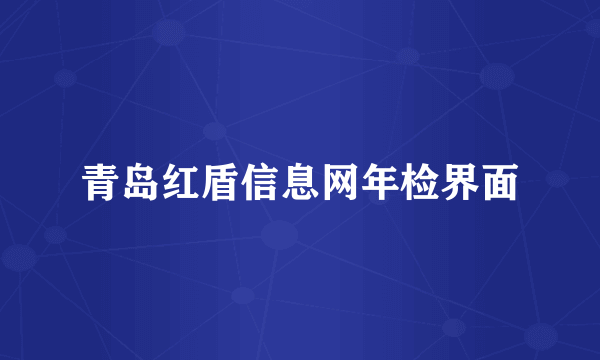 青岛红盾信息网年检界面