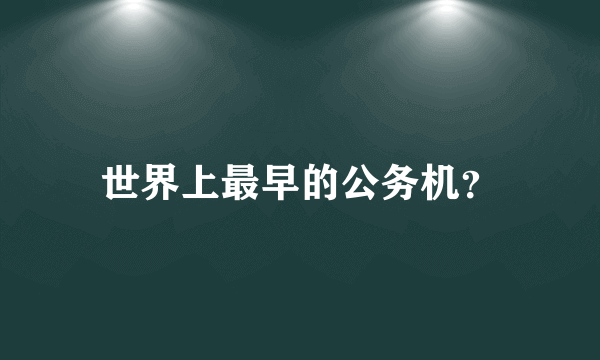 世界上最早的公务机？