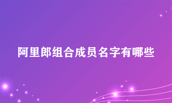 阿里郎组合成员名字有哪些