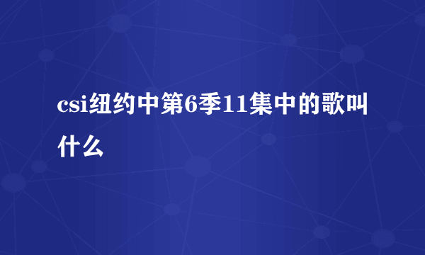csi纽约中第6季11集中的歌叫什么