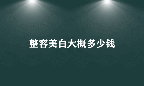 整容美白大概多少钱