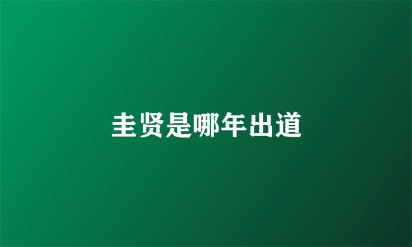 圭贤是哪年出道