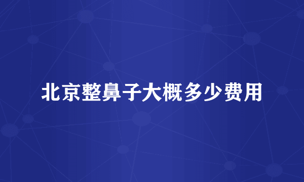 北京整鼻子大概多少费用