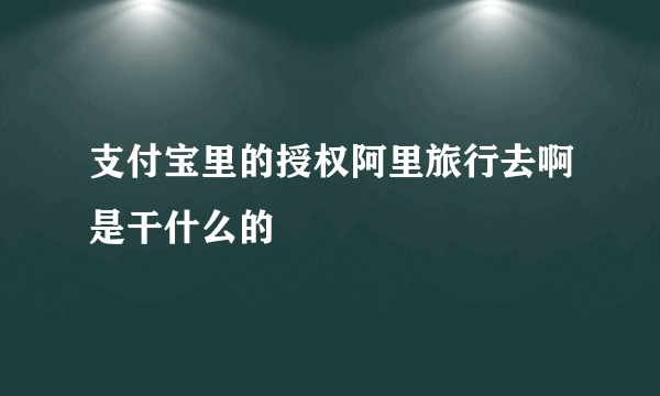 支付宝里的授权阿里旅行去啊是干什么的