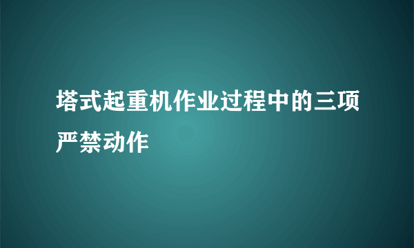 塔式起重机作业过程中的三项严禁动作