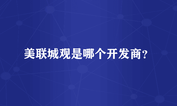 美联城观是哪个开发商？