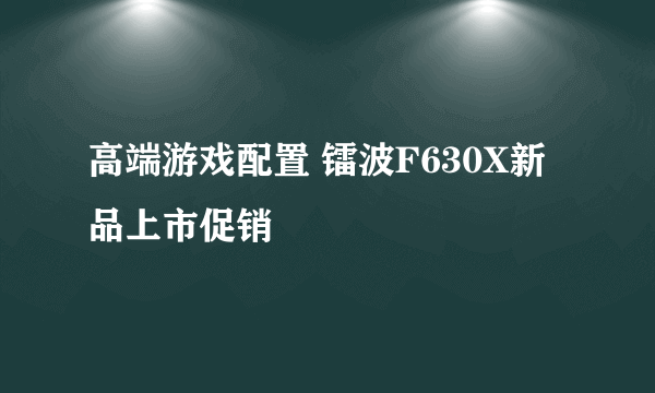 高端游戏配置 镭波F630X新品上市促销