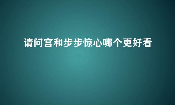 请问宫和步步惊心哪个更好看