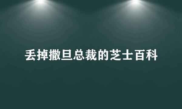 丢掉撒旦总裁的芝士百科