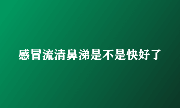 感冒流清鼻涕是不是快好了