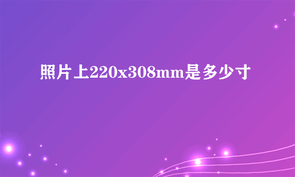 照片上220x308mm是多少寸