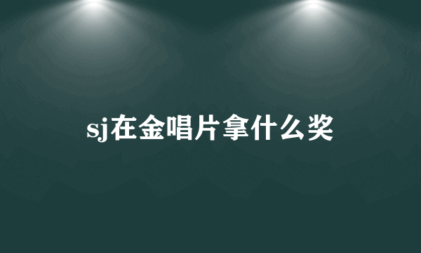 sj在金唱片拿什么奖