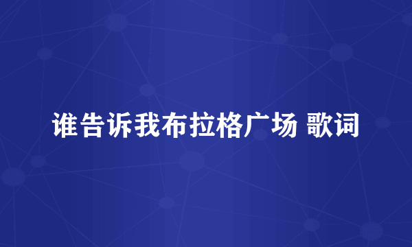 谁告诉我布拉格广场 歌词