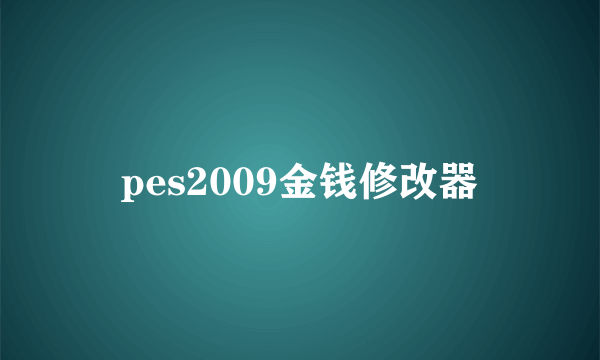 pes2009金钱修改器