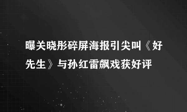 曝关晓彤碎屏海报引尖叫《好先生》与孙红雷飙戏获好评