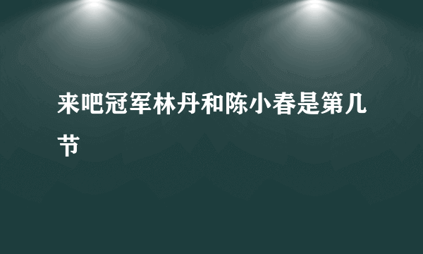 来吧冠军林丹和陈小春是第几节