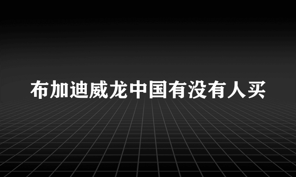 布加迪威龙中国有没有人买