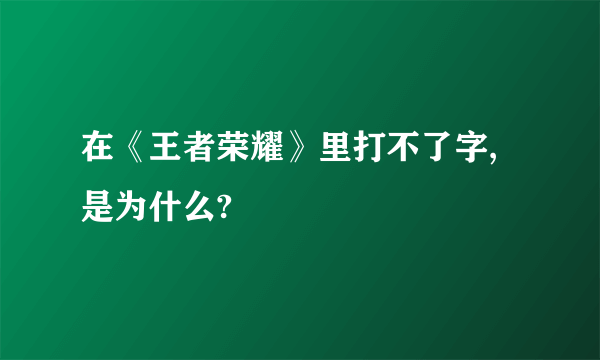 在《王者荣耀》里打不了字,是为什么?