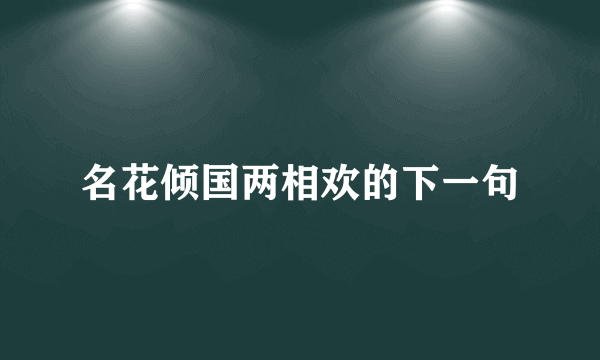 名花倾国两相欢的下一句