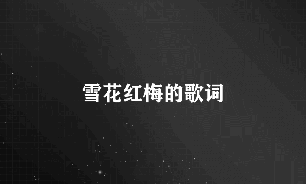 雪花红梅的歌词