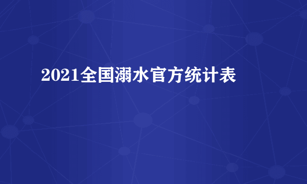 2021全国溺水官方统计表