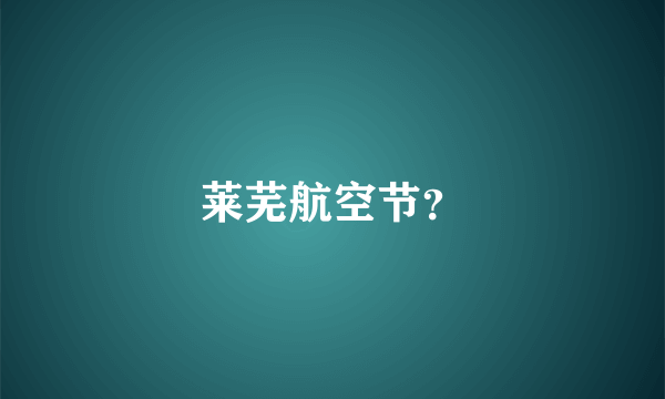 莱芜航空节？
